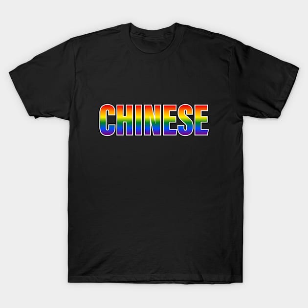 Rainbow Chinese LGBTQ Pride T-Shirt by Rainbow Nation